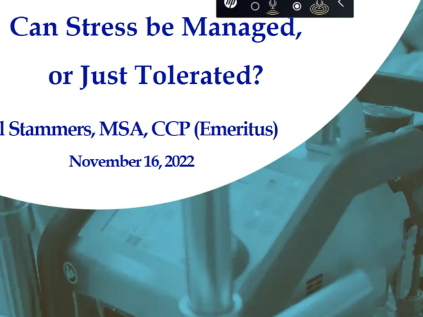 "Can Stress Be Managed or Just Tolerated?" Webinar